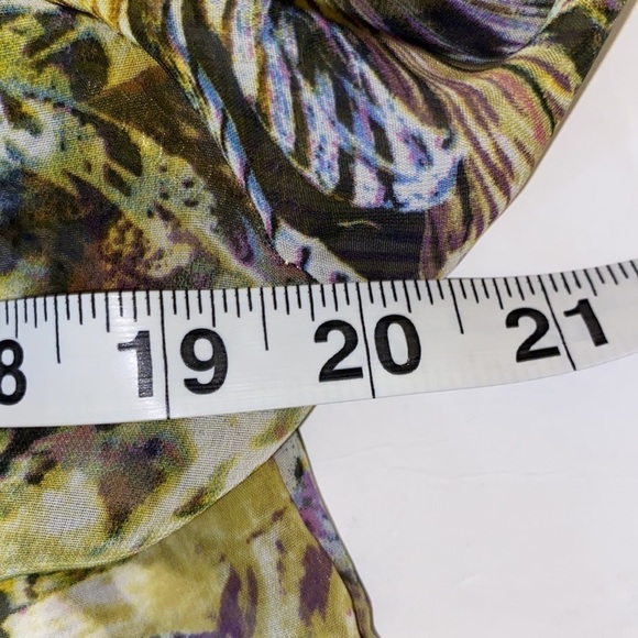 Moda sheer blouse size small green blue brown new with tags - Picture 5 of 8